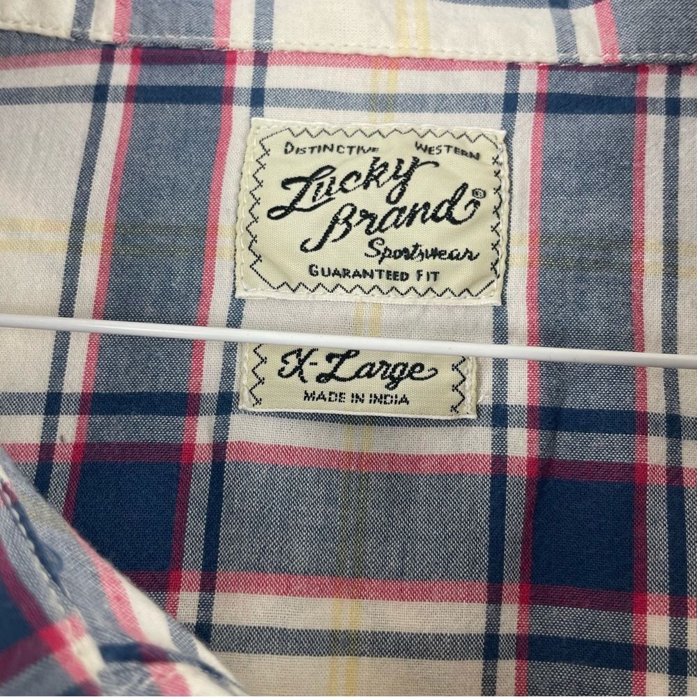 Men's Lucky Brand Short Sleeve Plaid Button Down XL‎ - Picture 5 of 7